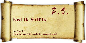 Pavlik Vulfia névjegykártya